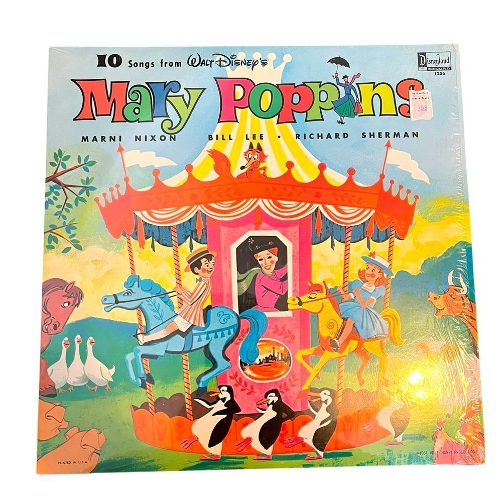 VINTAGE DISNEY MARY POPPINS SOUNDTRACK 1964‎ 12” LP VINYL RECORD VG+